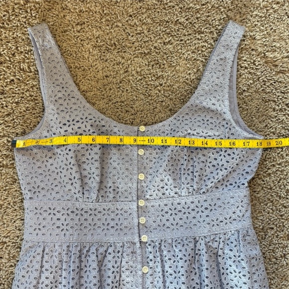 J Crew Button-Front Eyelet Dress Peri Shadow Size 10 - Picture 8 of 13
